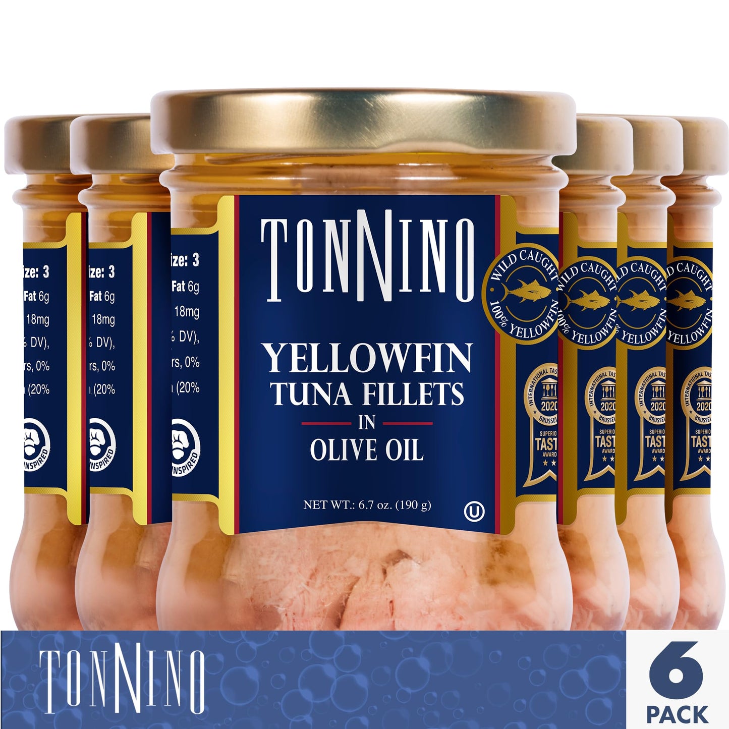 Tonnino Yellowfin Tuna In Olive Oil, Gluten-Free Premium Jarred Atun, Healthy Snacks For Adults, Ready To Eat Meals, Alternative