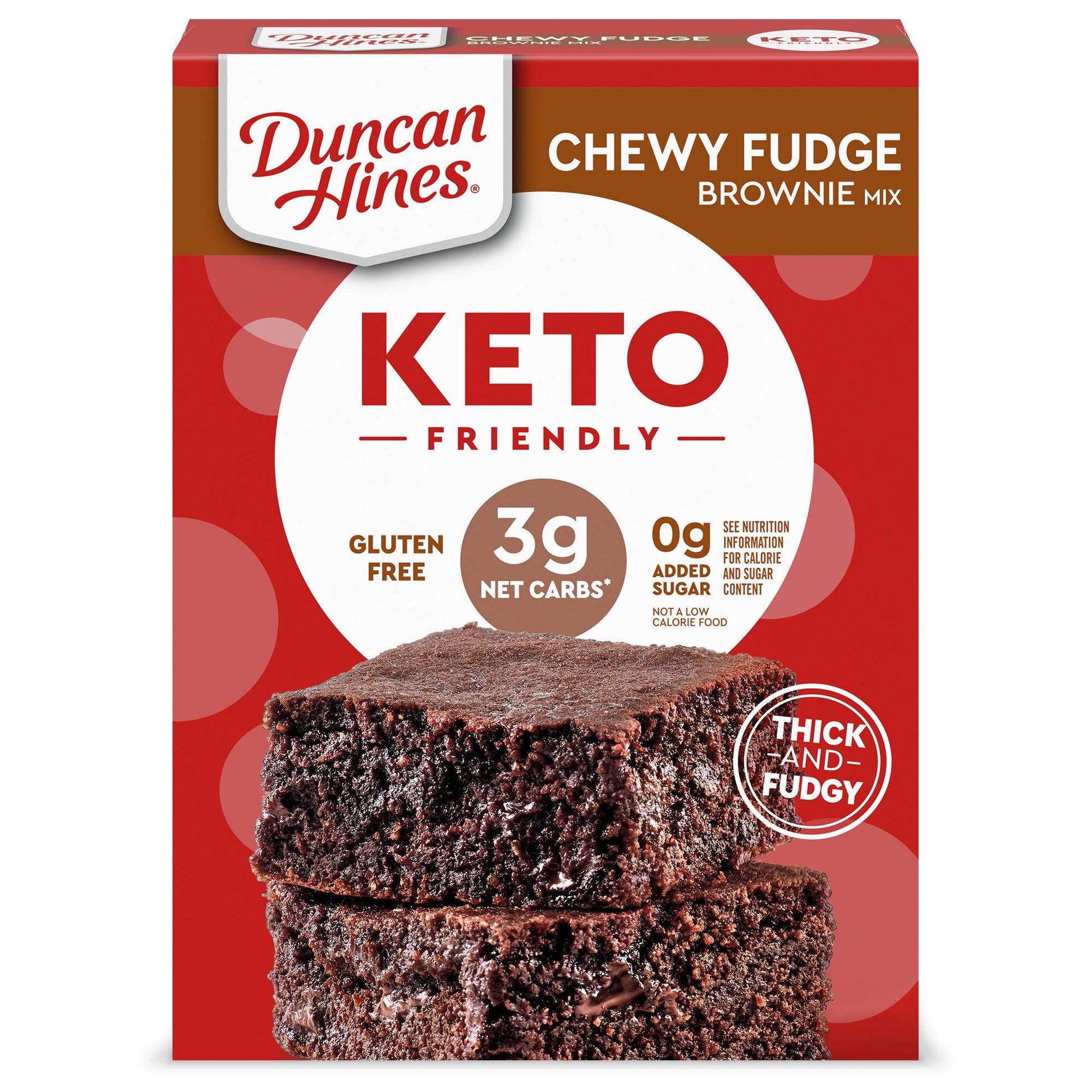 Duncan Hines Keto Brownie Mix, Chewy Fudge, Zero Added Sugar, Gluten Free, 10 oz.