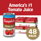 Campbells 100% Tomato Juice, 5.5 fl oz Can, Pack of 48