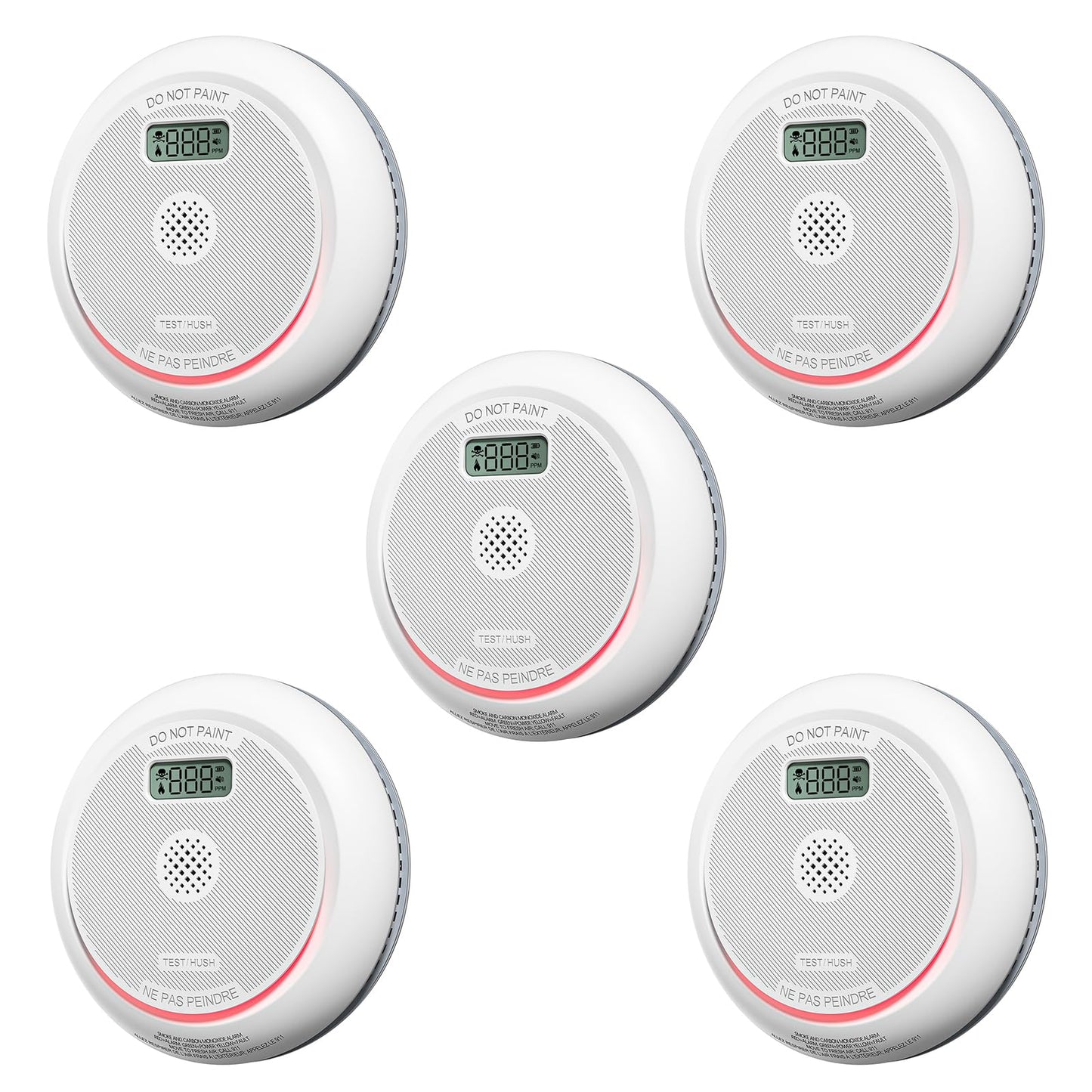 Siterlink Smoke And Carbon Monoxide Detector Combo With Lcd Display, 2 In 1 Fire And Co Detector Alarm With Led Indicator & Test