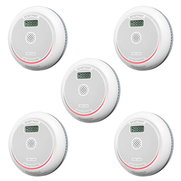 Siterlink Smoke And Carbon Monoxide Detector Combo With Lcd Display, 2 In 1 Fire And Co Detector Alarm With Led Indicator & Test