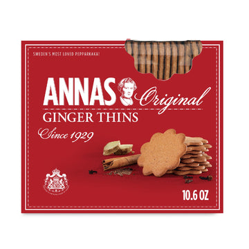 Annas Thins - Ginger Pepparkakor - 10.6 Ounce (Pack of 1) non GMO + Vegan