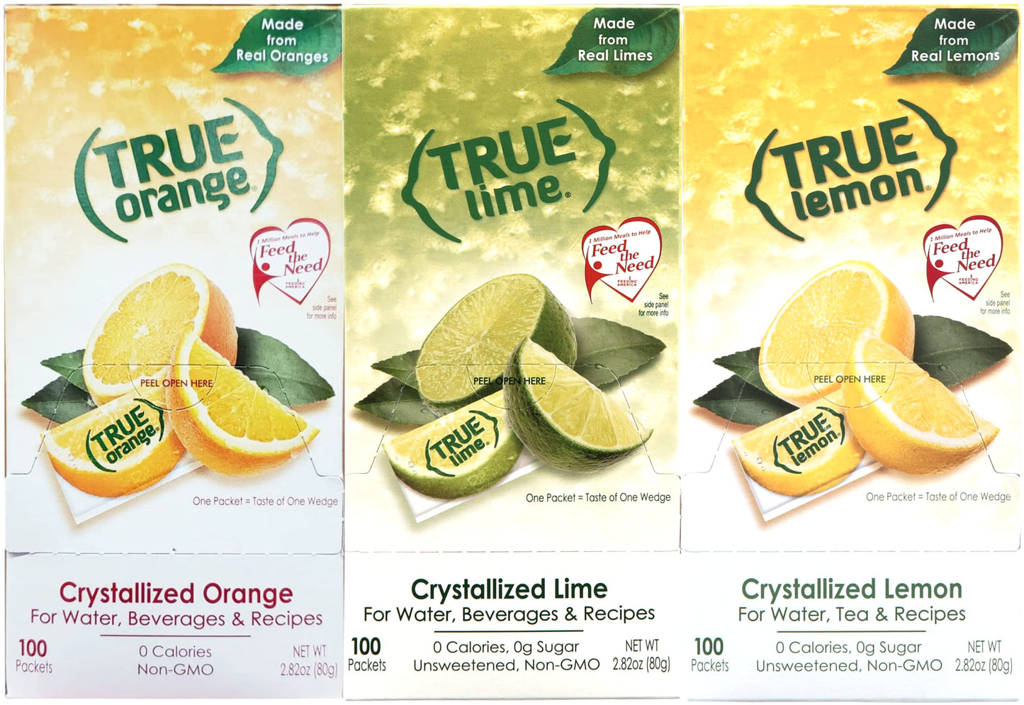 True Lemon, True Lime & True Orange Dispenser Packets 100ct each (3pk)