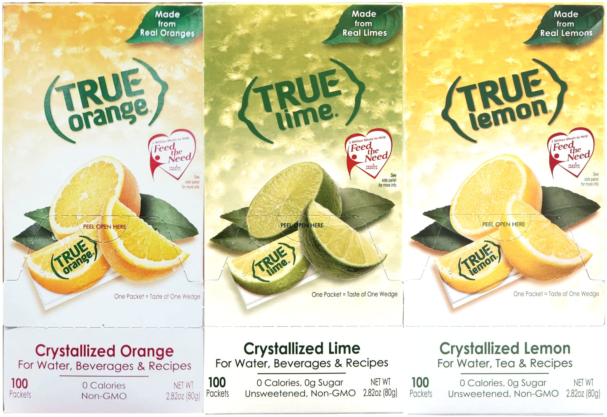 True Lemon, True Lime & True Orange Dispenser Packets 100ct each (3pk)