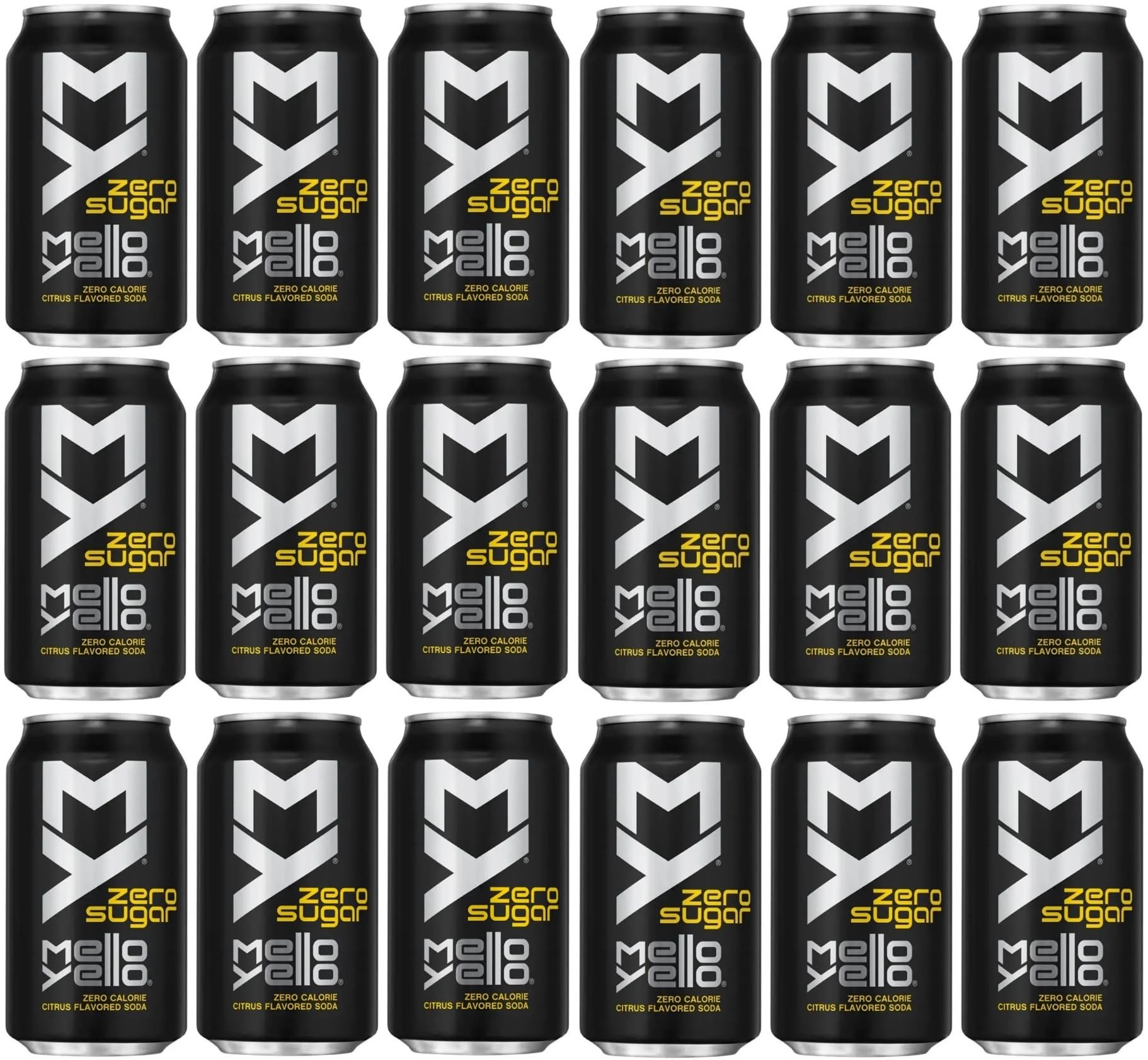 18 Pack of Mello Yello Zero Soft Drink 12oz Cans Soda Pop