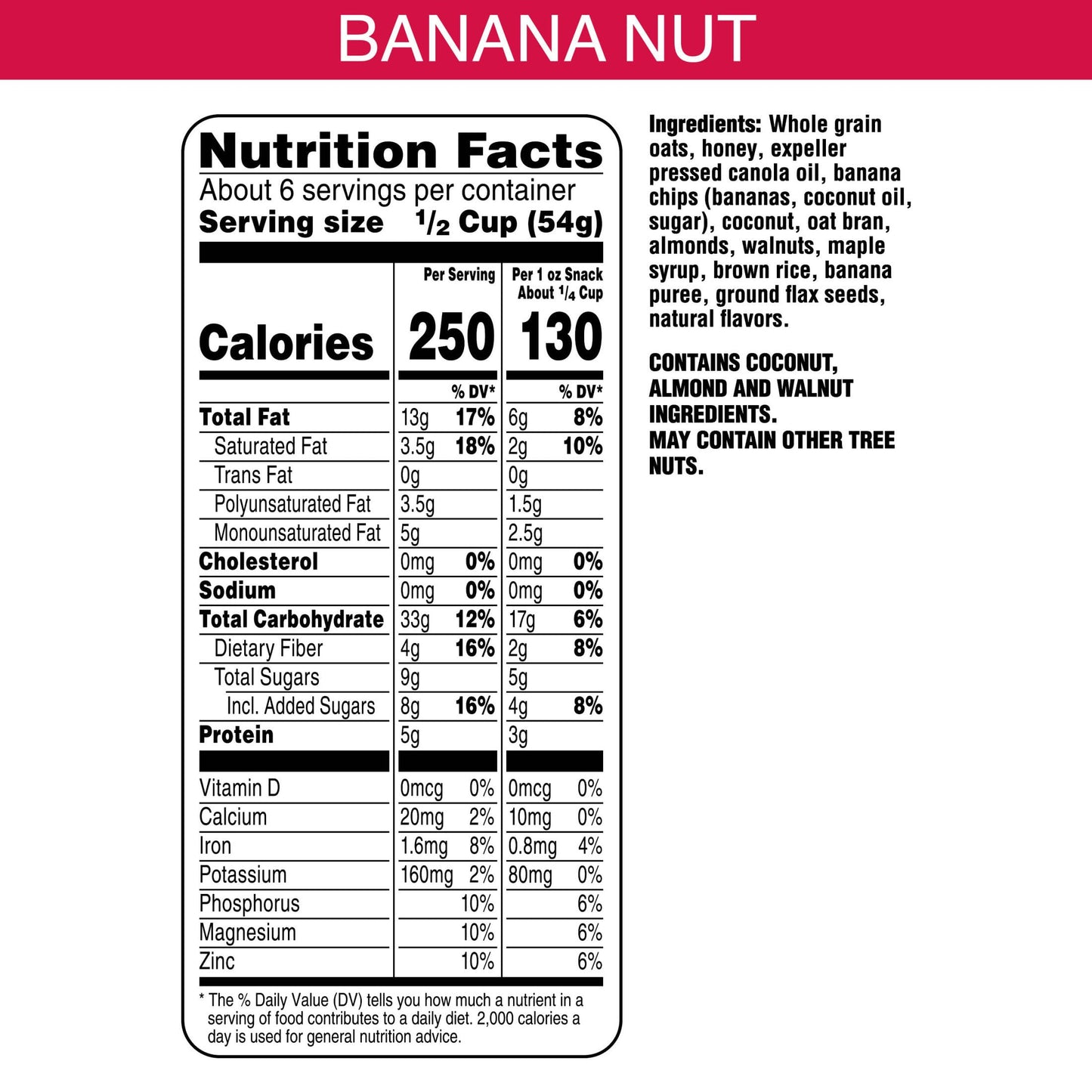 Bear Naked Granola Cereal  Whole Grain Granola  Breakfast Snacks  Banana Nut Blend (5 Bags)