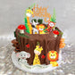 19Pcs Safari Jungle Wild Animals Cake Toppers Mushroom Cake Toppers Spring Insect Cake Toppers With Animal Toys Happy Birthday T