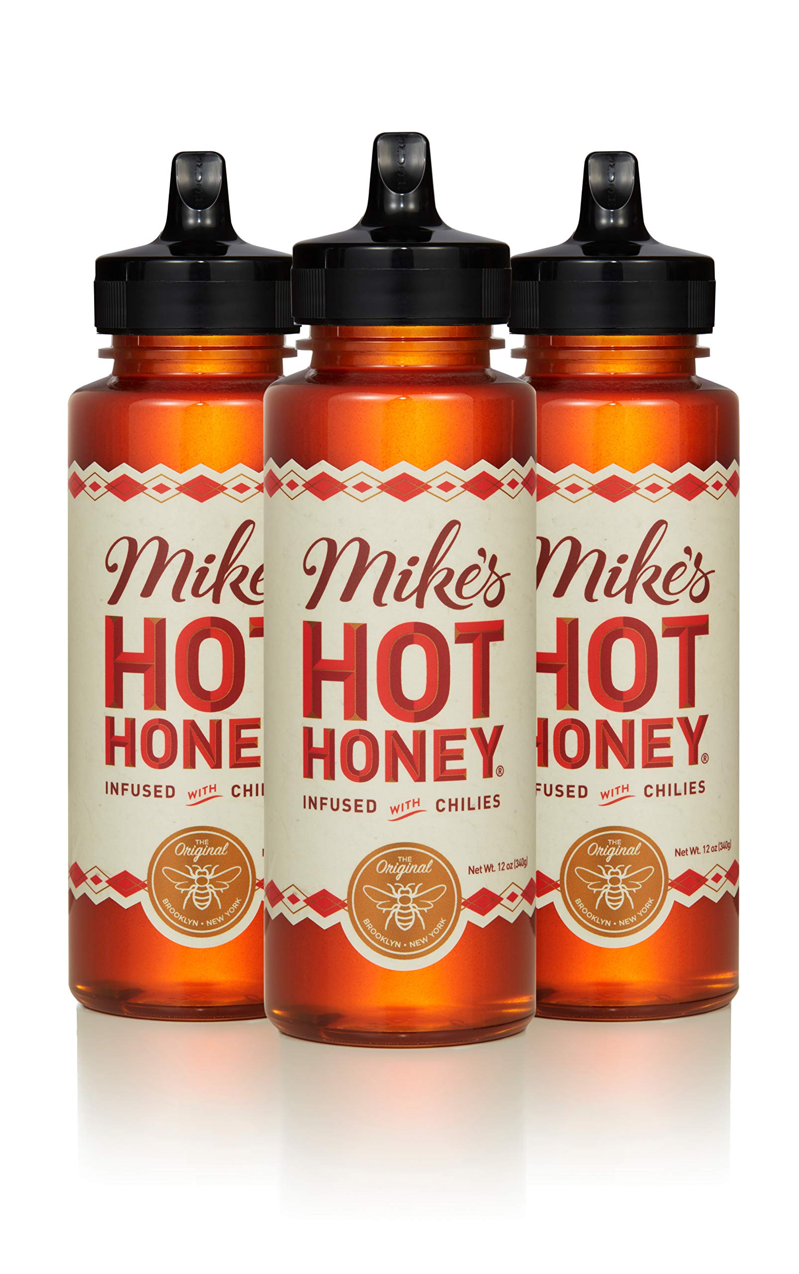 Mikes Hot Honey, 12 Oz Squeeze Bottle (3 Pack), Honey With A Kick, Sweetness & Heat, 100% Pure Honey, Gluten-Free & Paleo