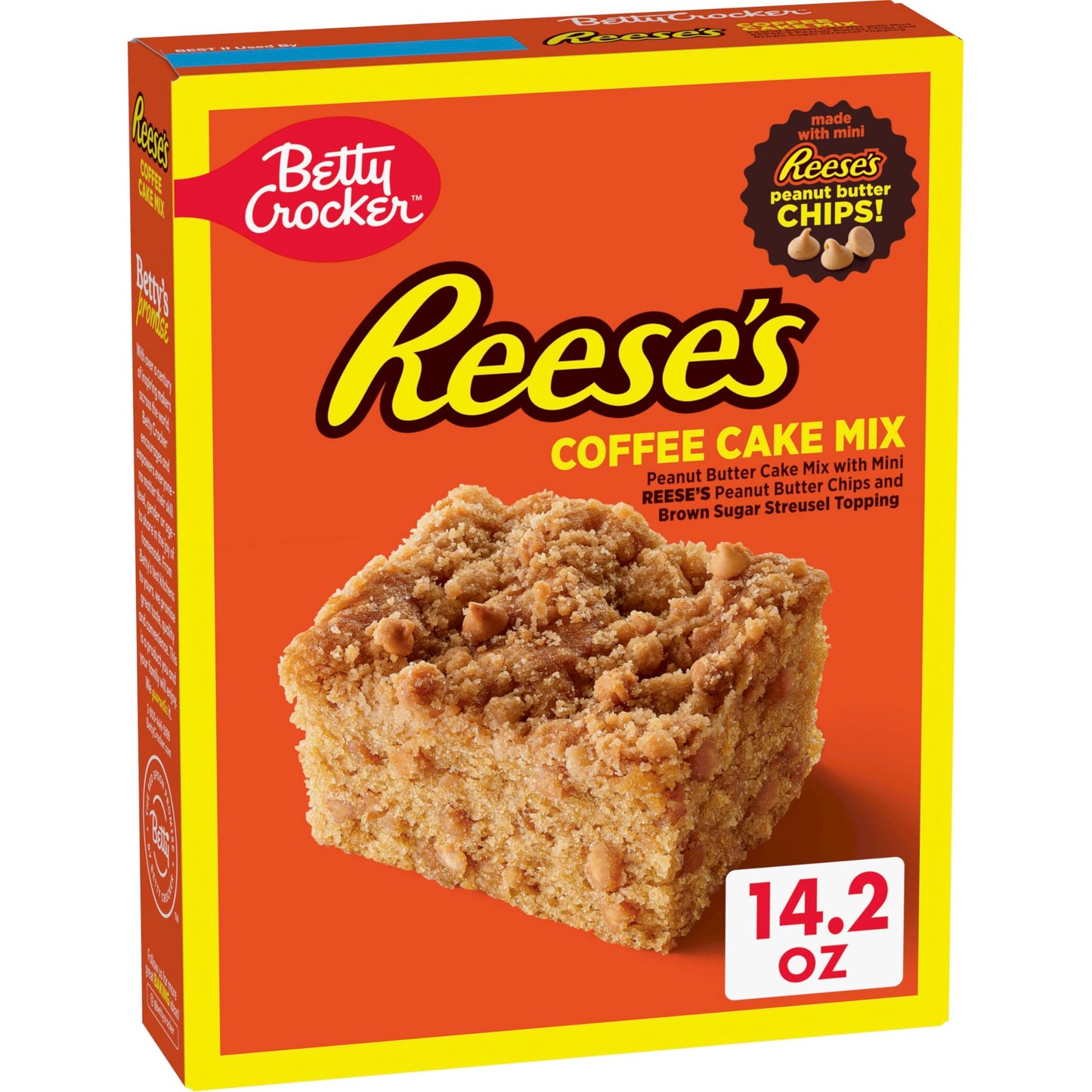 Betty Crocker REESES Peanut Butter Coffee Cake Mix with Brown Sugar Streusel Topping, 14.2 oz