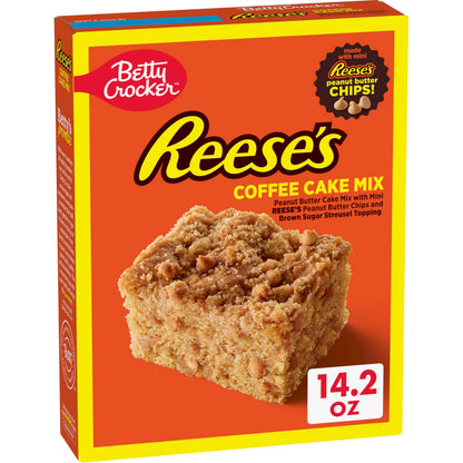 Betty Crocker REESES Peanut Butter Coffee Cake Mix with Brown Sugar Streusel Topping, 14.2 oz