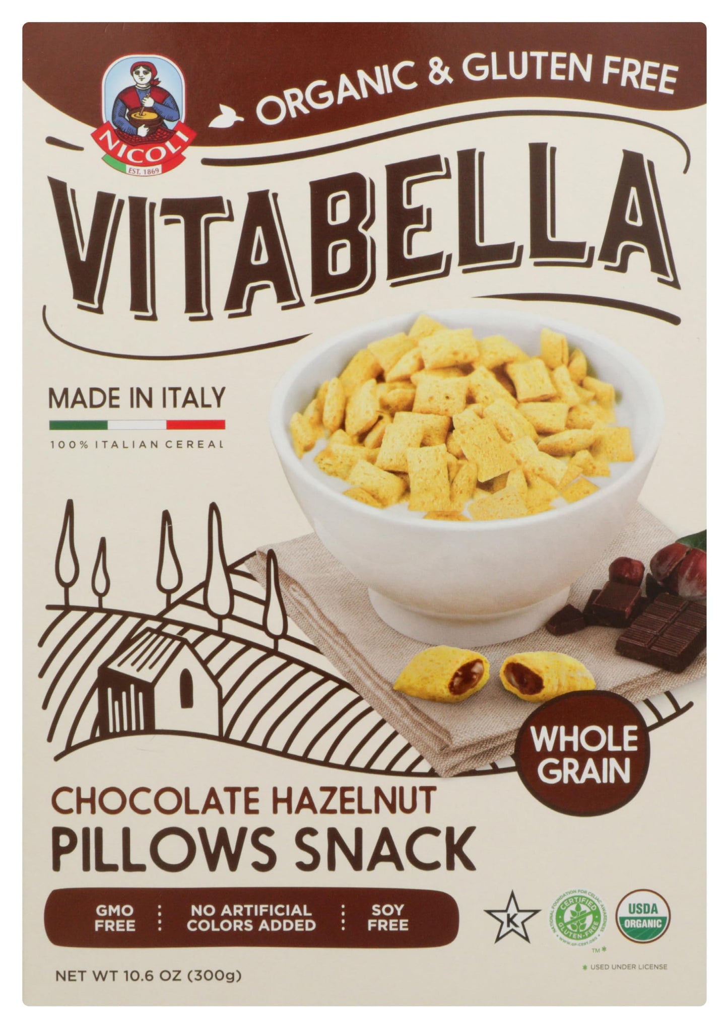 Vitabella Cereal Chocolate Pillows Organic, 10.6 oz
