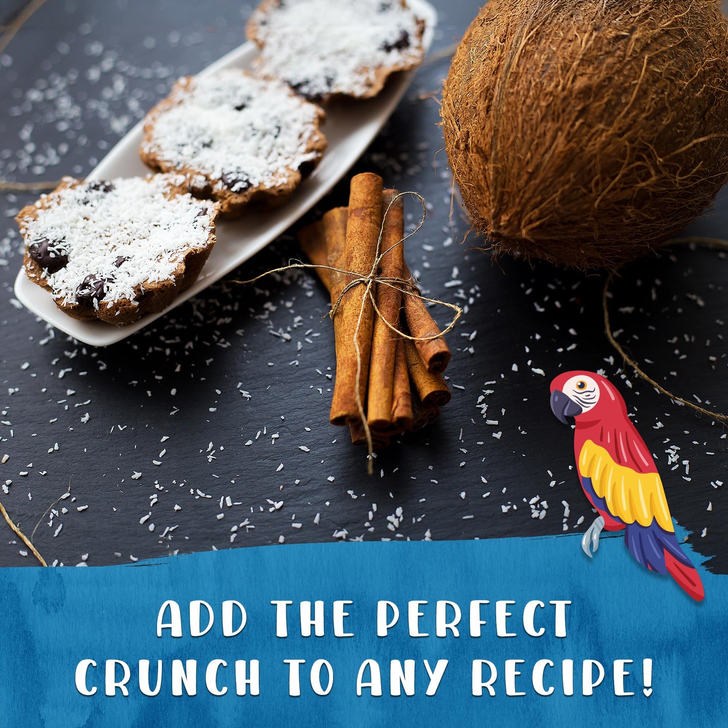 Curious Bird Extra Thick Coconut Chips - Unsweetened - Sulfite Free - 8 Ounces