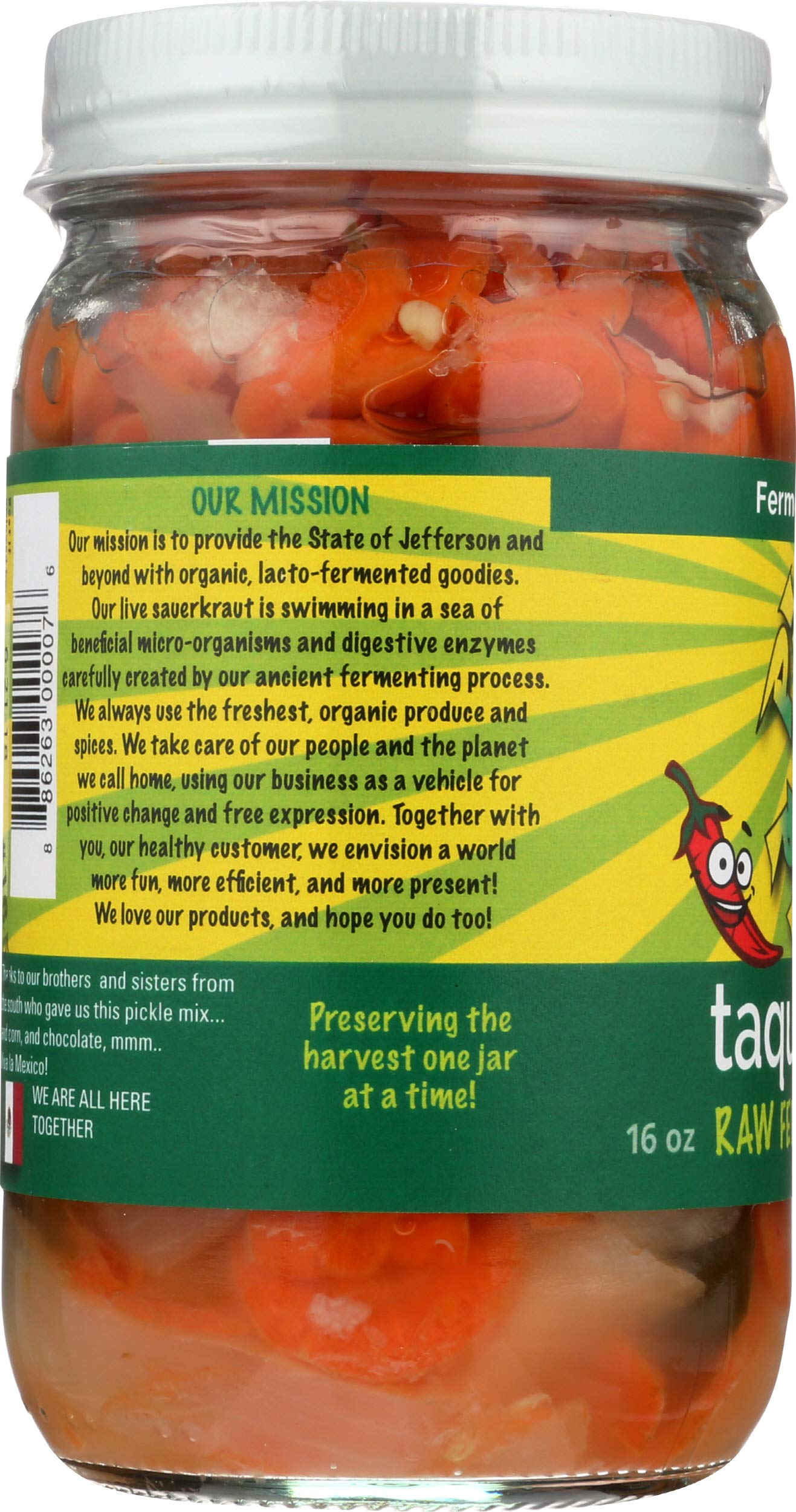Pickled Planet Organic Raw Fermented Taqueria Pickles, 16 Oz
