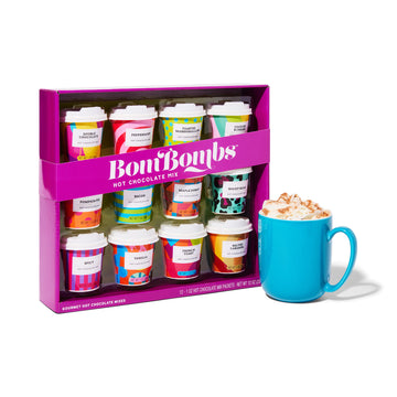 Bombombs, Hot Chocolate Mix Gift Set With Mini Cup Packaging, Dessert Flavors Include Rocky Road, Cookies Butter, Pumpkin Pie &