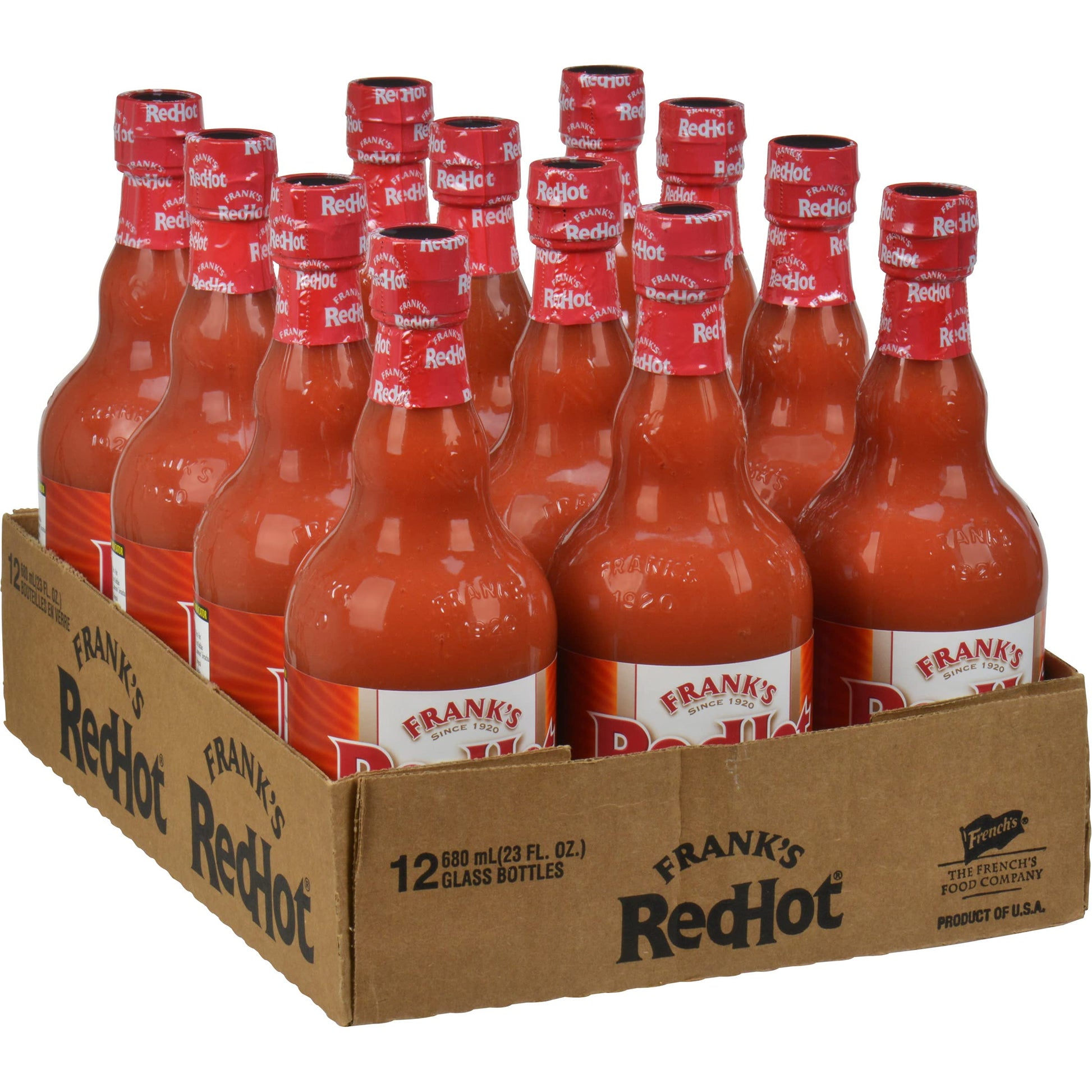 Frank's RedHot Original Hot Sauce, 23 fl oz (Pack of 12) - One 12 Pack of 23 Fluid Ounce Bottles of Original Cayenne Pepper Hot 