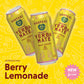 Guayaki Yerba Madre Organic Yerba Mate, Berry Lemonade, Low Sugar, 150mg Caffeine, 15.5 Oz (Pack of 12)
