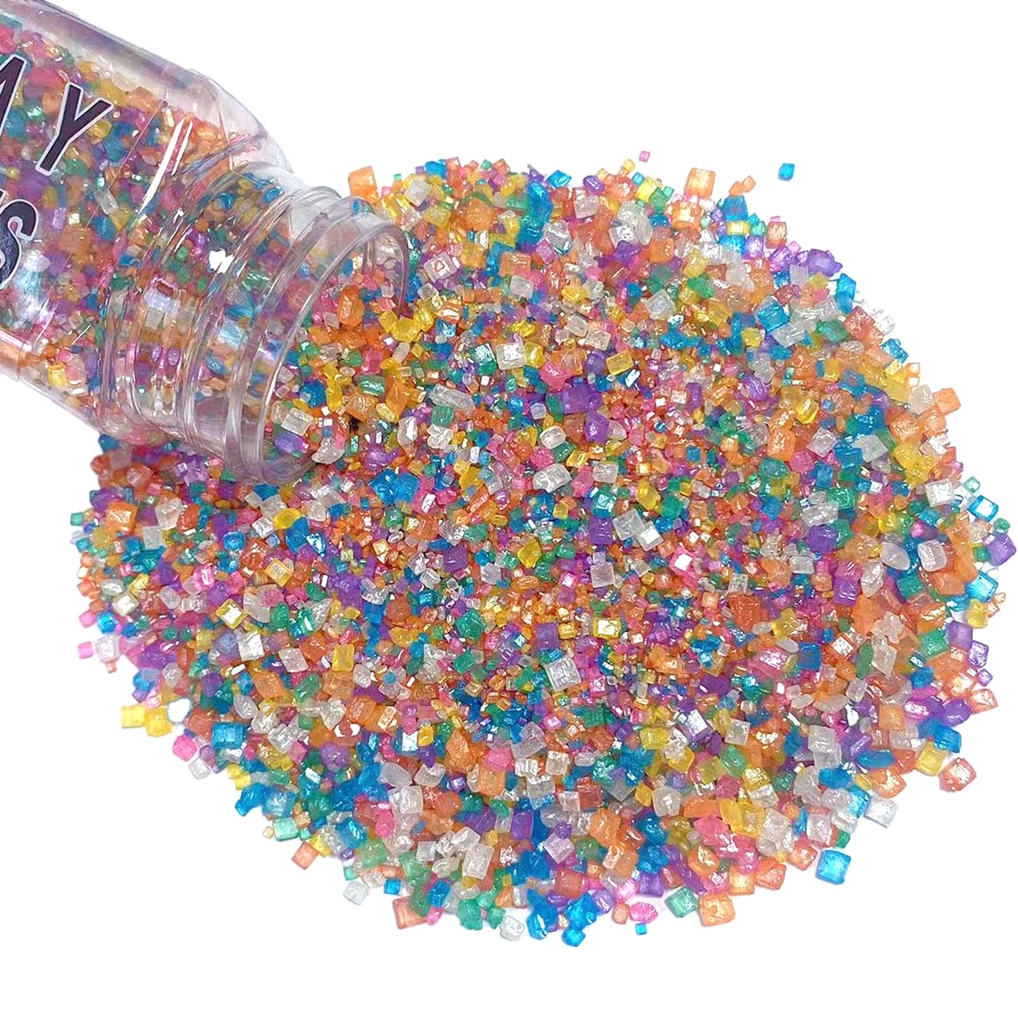 Sentovac Colored Sugar Crystals For Baking Edible Rainbow Coarse Large Crystals Sparkling Sugar Sprinkles For Baking Topping Cak