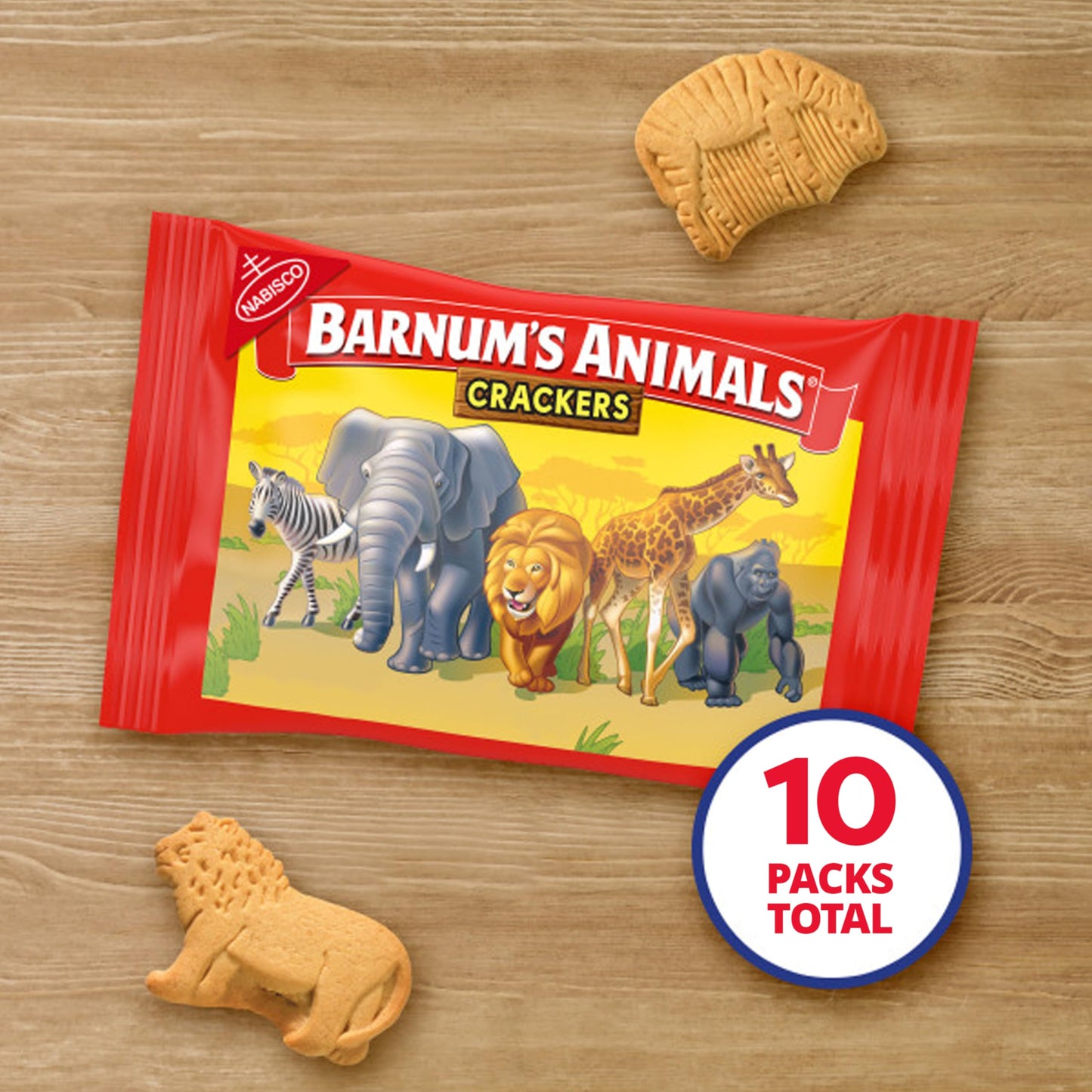 BARNUMS Original Animal Crackers, Kids Snacks, 10 Snack Packs (Pack of 2)