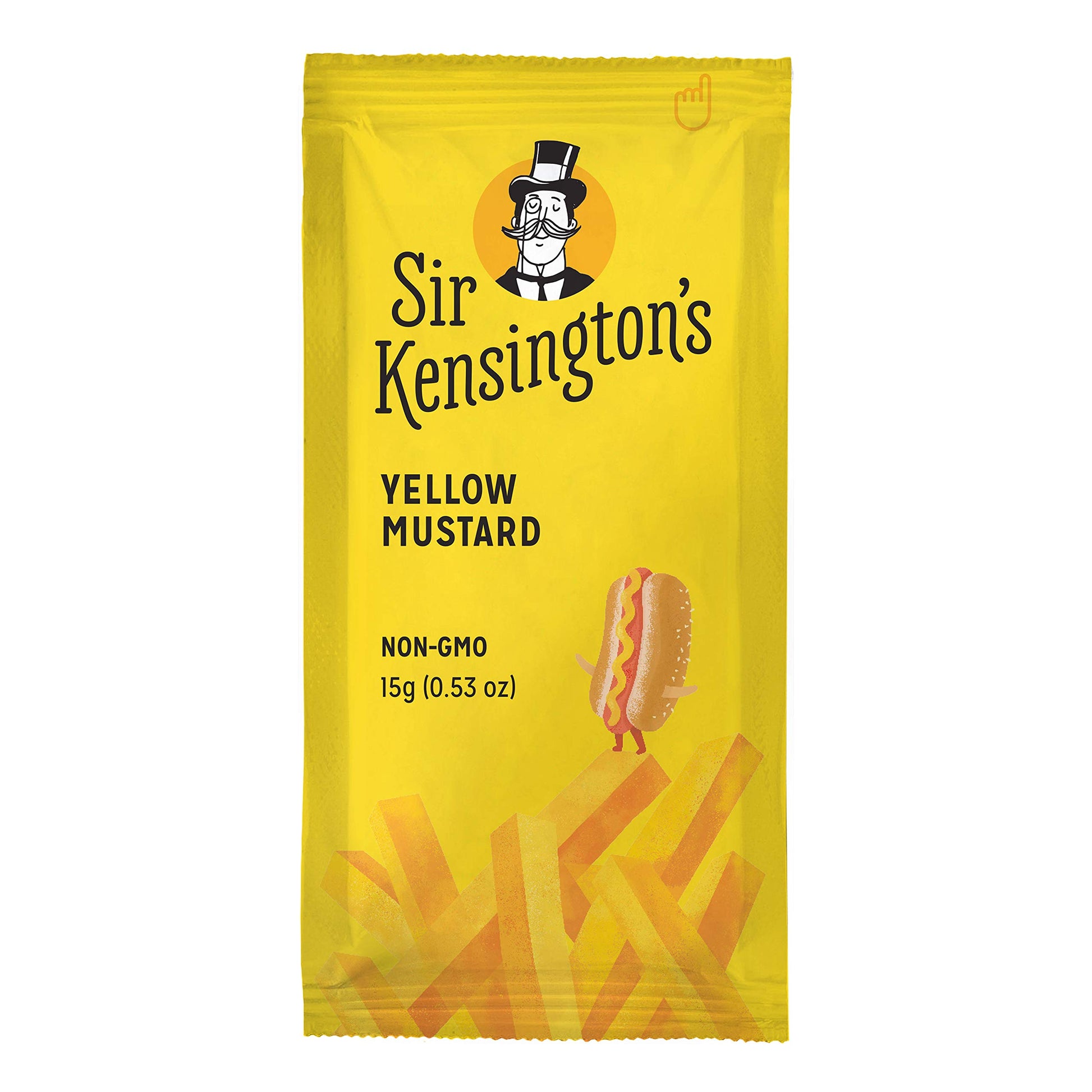 Sir Kensingtons Yellow Mustard Packets, Certified Vegan, Gluten Free, Non-GMO, 15g, Pack of 50