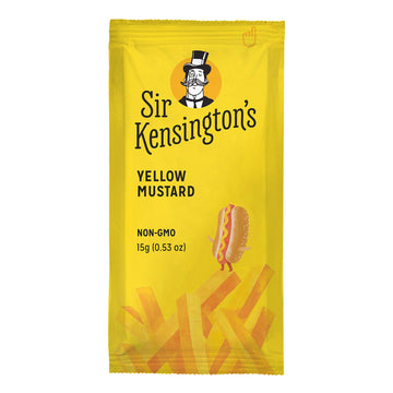 Sir Kensingtons Yellow Mustard Packets, Certified Vegan, Gluten Free, Non-GMO, 15g, Pack of 50