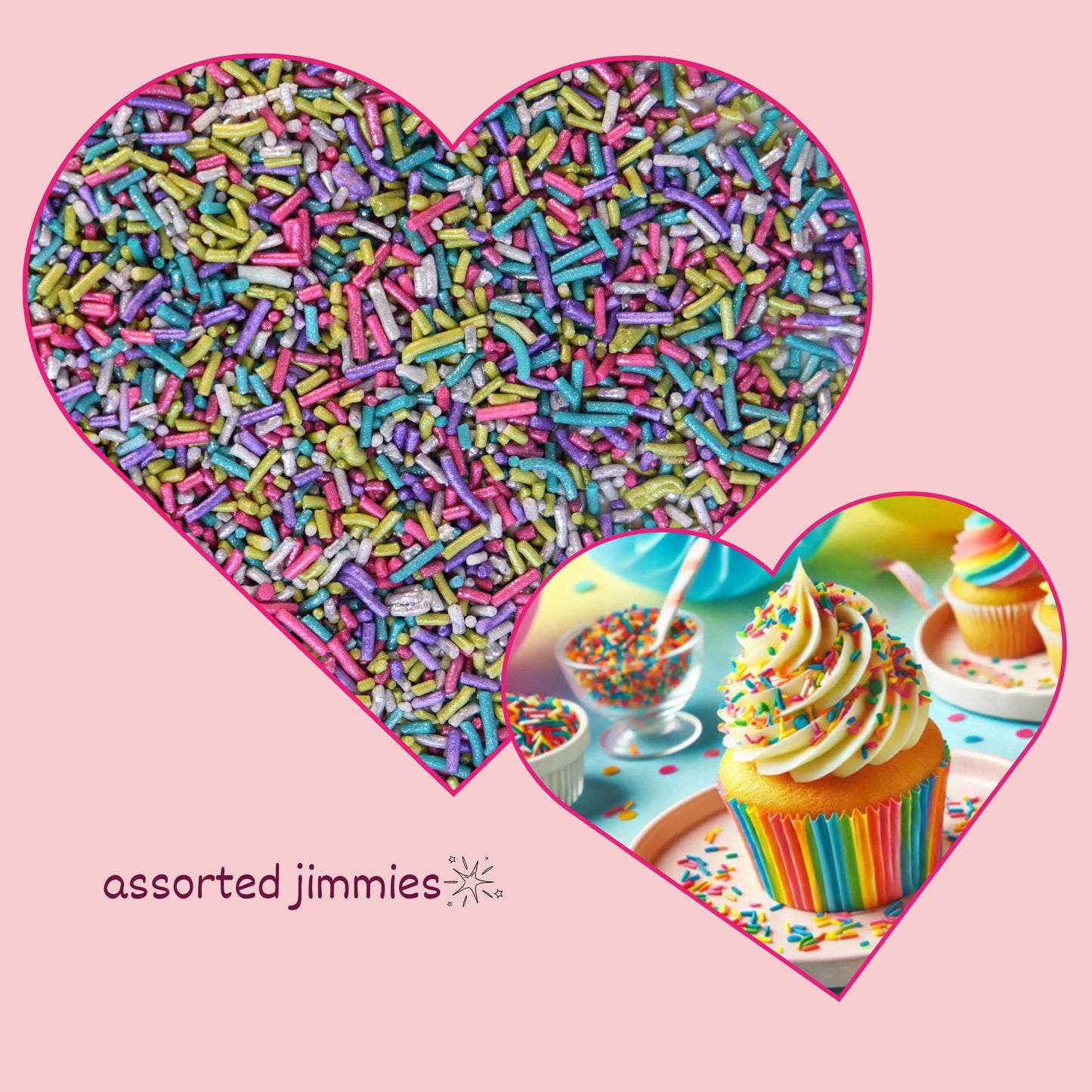 Confect Rainbow Sprinkles Mix - Custom Blend Jimmies For Cake, Cupcake & Cookie Decorating - (Frosted Rainbow) Vegan, Gluten-Fre