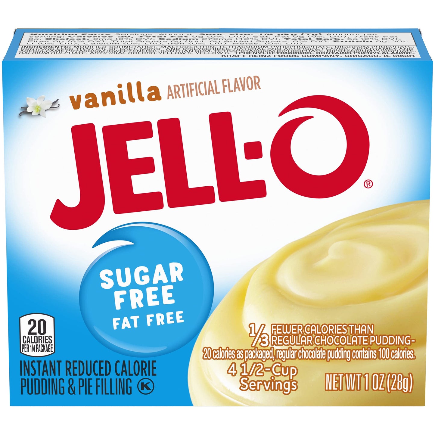 Jell-O Instant Pudding & Pie Filling, Sugar Free, Fat Free, 1 oz, 1.5 Ounce (Pack of 1)