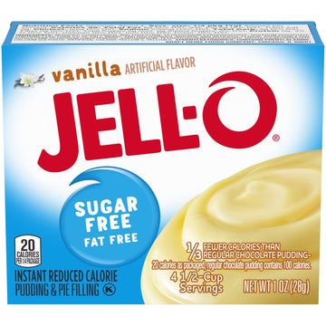 Jell-O Vanilla, Sugar Free-Fat Free Instant Pudding & Pie Filling, 1 Oz