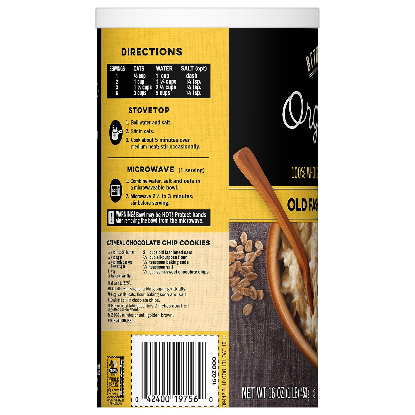 Better Oats Organic Old Fashioned Oats, Organic Rolled Oats For Overnight Oats, Hot Cereal, And Other Homemade Oatmeal Recipes,