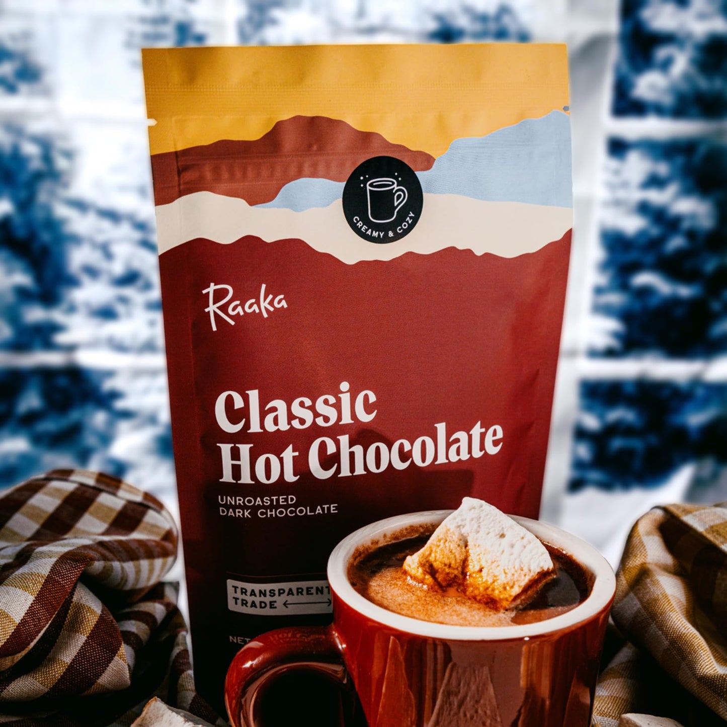 Raaka Hot Chocolate Mix - Vegan, Organic, Gluten & Dairy Free - 8oz Bag