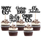 30Pcs Happy 65Th Birthday Cupcake Toppers Glitter Sixty Five Vintage 1958 Cupcake Picks 65 Fabulous Cheers To 65 Years Cake Deco