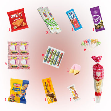 Valentines Snack Box College Care Package (45 Count) Fun Romantic Gift Idea Assortment Cookies Chips Snacks Variety Pack Boyfrie
