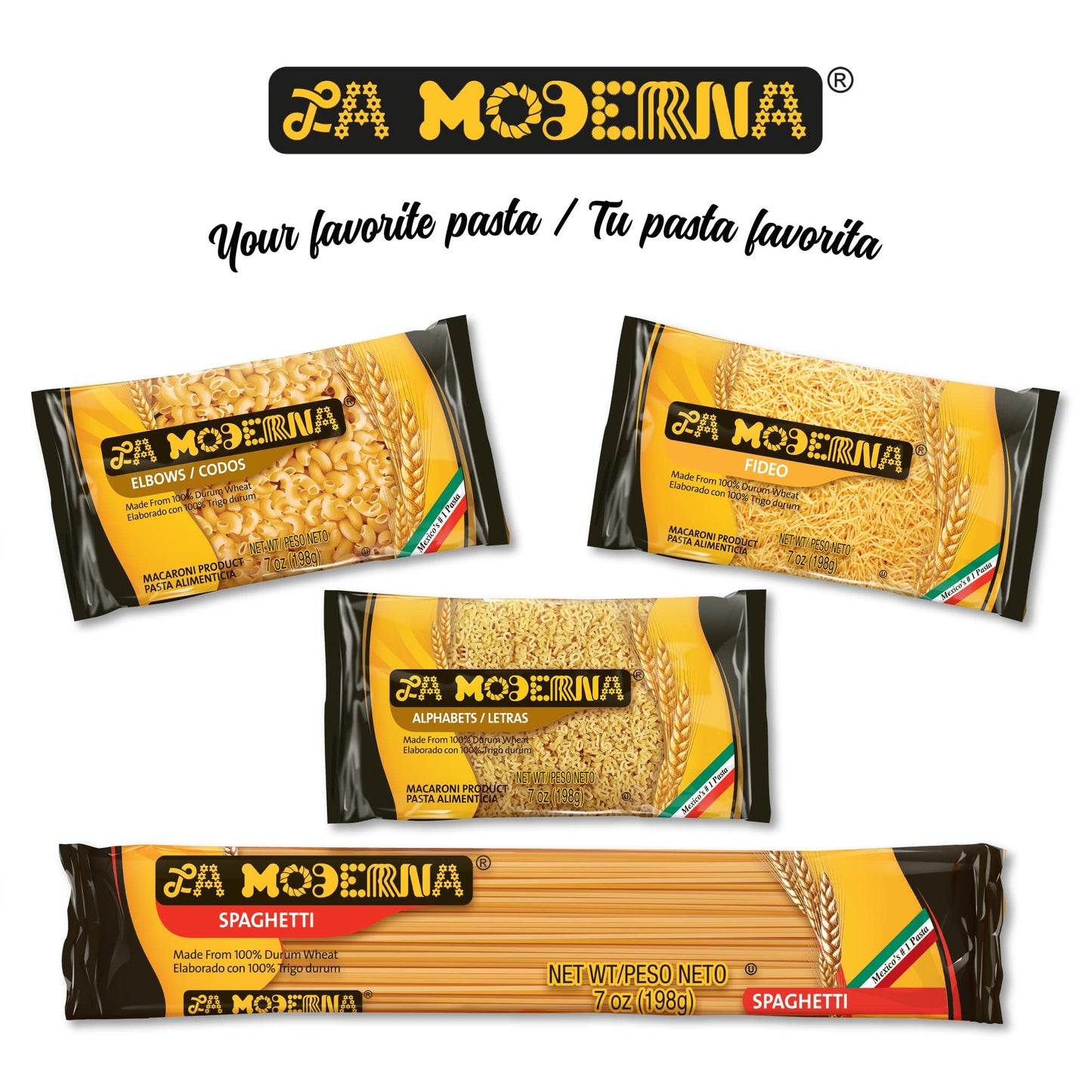 La Moderna Stars Pasta, Noodles, Durum Wheat, Protein, Fiber, Vitamins, 7 Oz (Pack of 5)