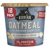 Kodiak Instant Oatmeal Cups, Blueberries & Cream, High Protein, 100% Whole Grains, (12 cups)