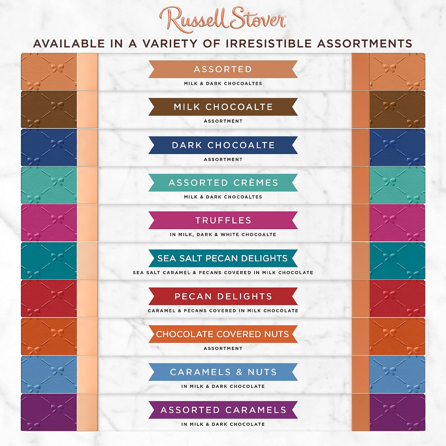 Russell Stover Assorted Caramels In Milk And Dark Chocolate Chocolate Gift Box 9 Ounce