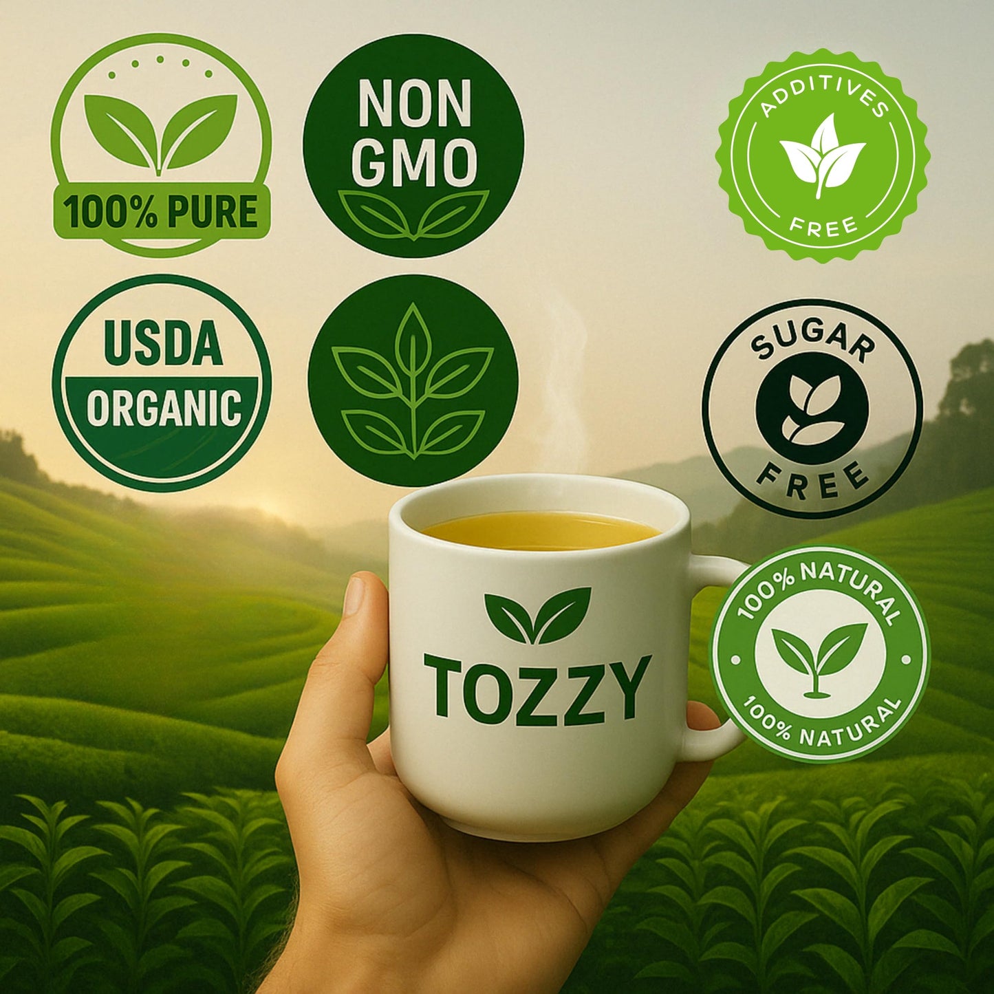 Tozzy Organic Ashwagandha Tea - 100 Count, Plant-Based Pyramid Tea Bags