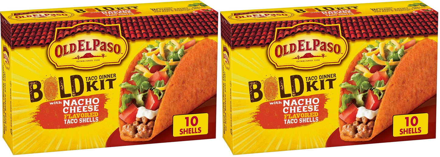 Old El Paso Stand  N Stuff Bold Nacho Cheese Flavored Taco Dinner Kit, 9.5 oz. (Pack of 2)