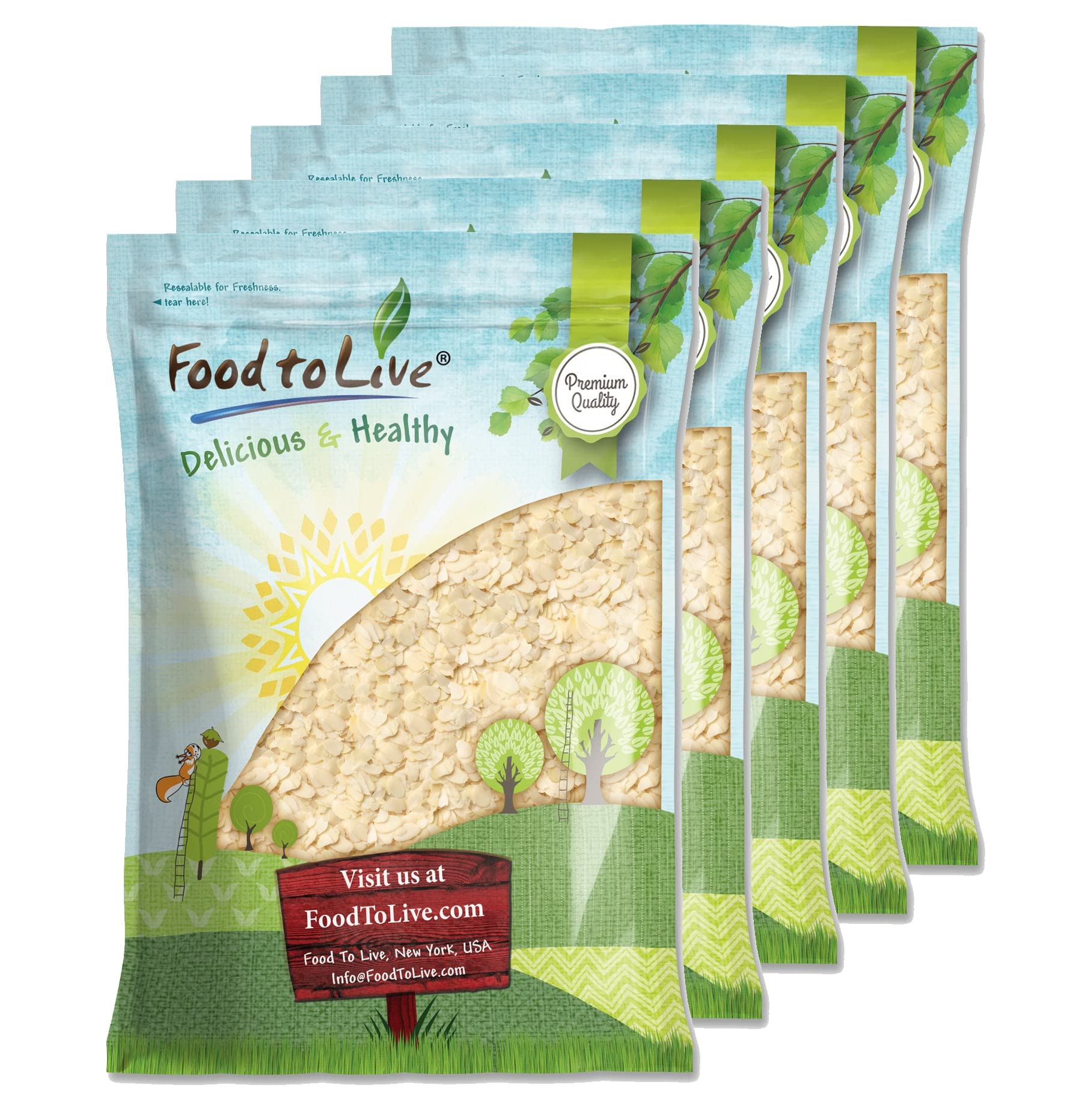 Food to Live - Blanched Sliced Almonds, 25 Pounds Thinly Sliced Raw Blanched Almonds, Vegan, Keto, Kosher, Bulk. High in Vitamin