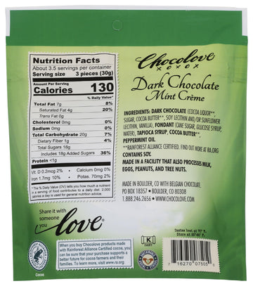 CHOCOLOVE Dark Chocolate Mint Crme Bites, 3.5 OZ