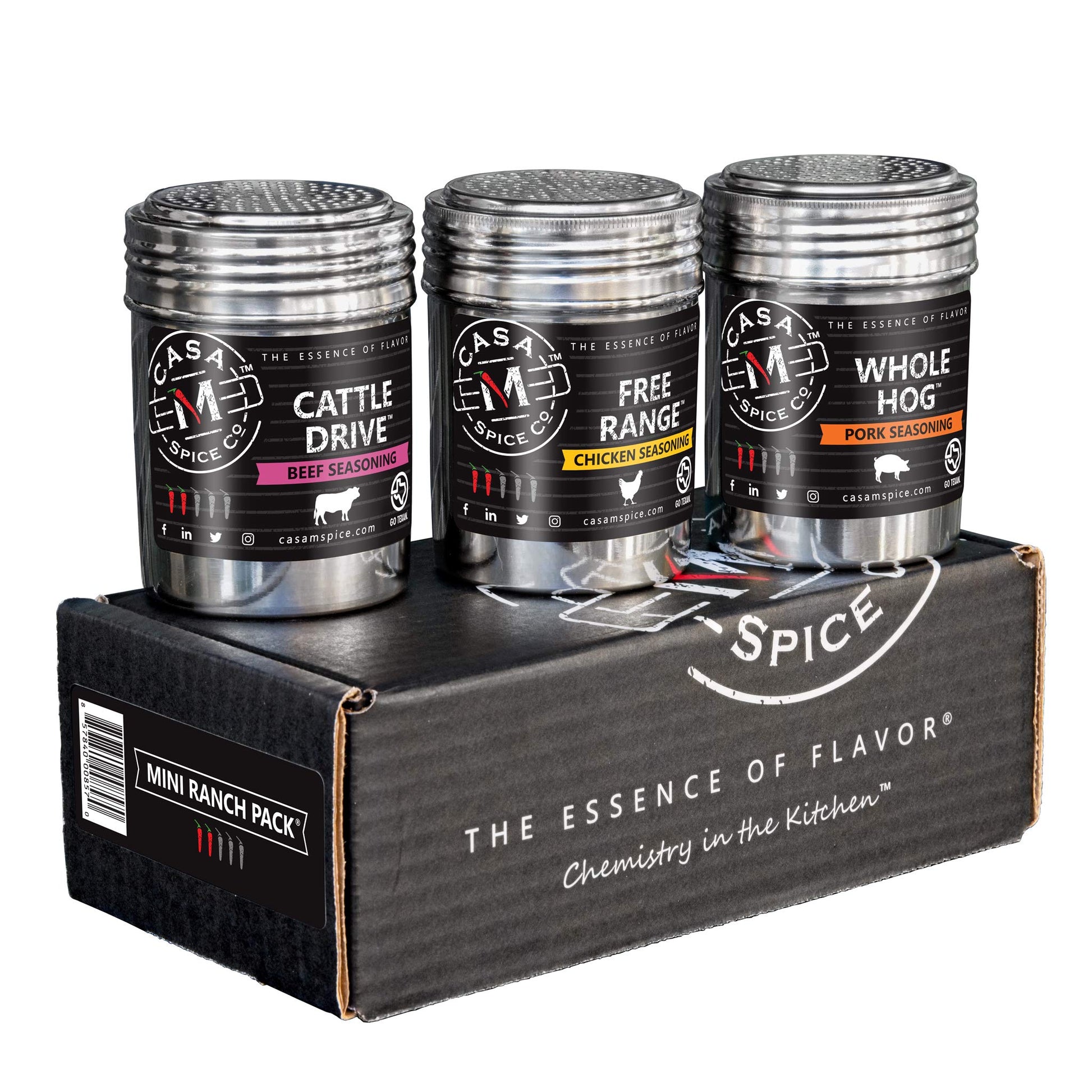 Casa M Spice Co Mini Ranch Pack - Spice Seasoning Set  Low Sodium  No Msg  Bbq Spices And Seasonings  Gourmet Gift Set  Perfect Kit For Barbecue  Grilling & Aromatic Use