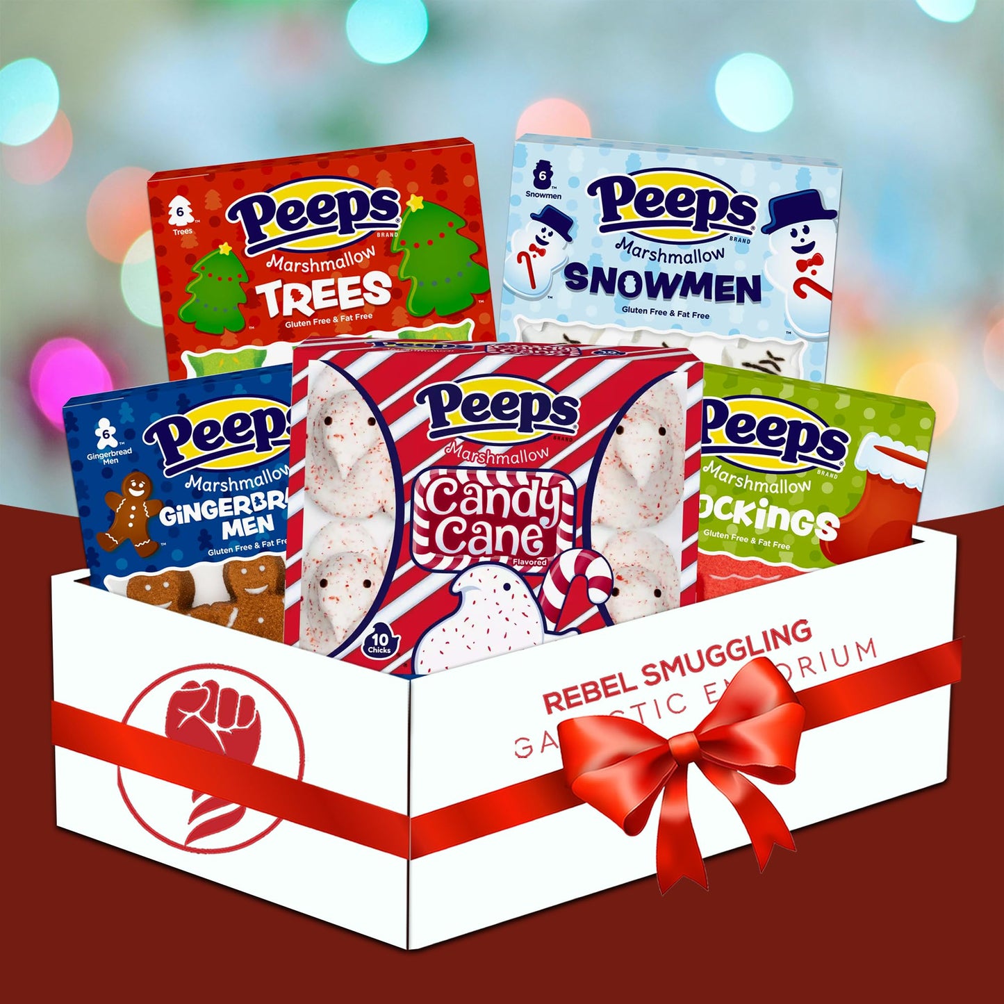 Christmas Marshmallow Candy Variety 34 Pack- 5 Flavors Of Stocking Stuffers Gift Basket By Rebel Smuggling Galactic Emporium