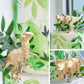 16 Pcs Metallic Gold Dinosaur Cake Decorations Dino Theme Cake Topper With Artificial Palm Leaves Dinosaur Eggs For Kids Boys Gi