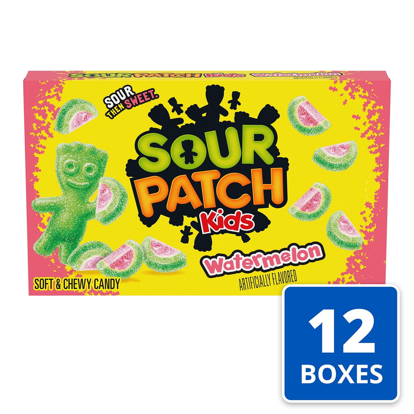 SOUR PATCH KIDS Watermelon Soft & Chewy Candy, Halloween Candy, 12 - 3.5 oz Boxes