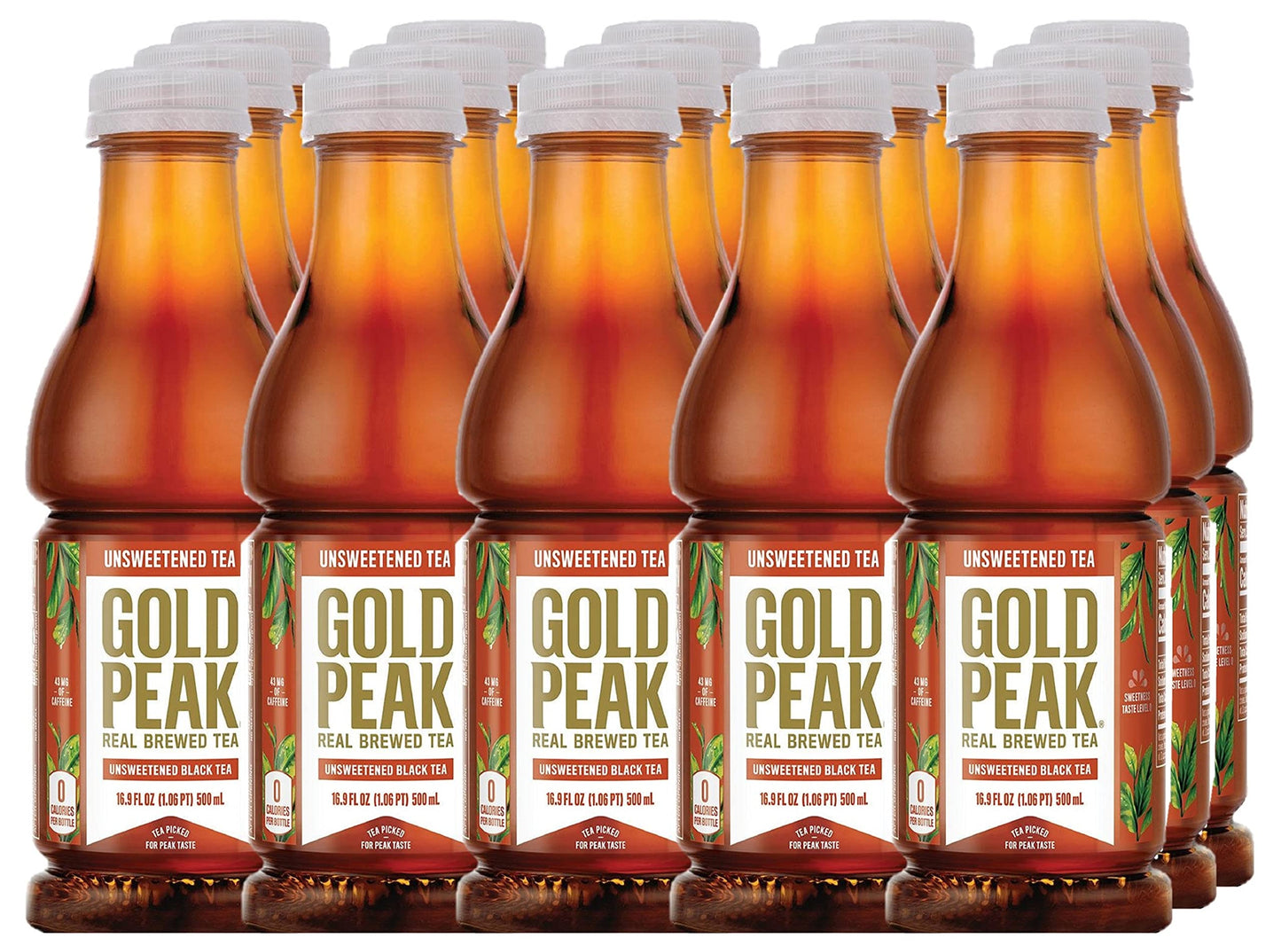 Gold Peak Unsweet Tea 16.9Oz, 15 Pack Bottles, Black Tea