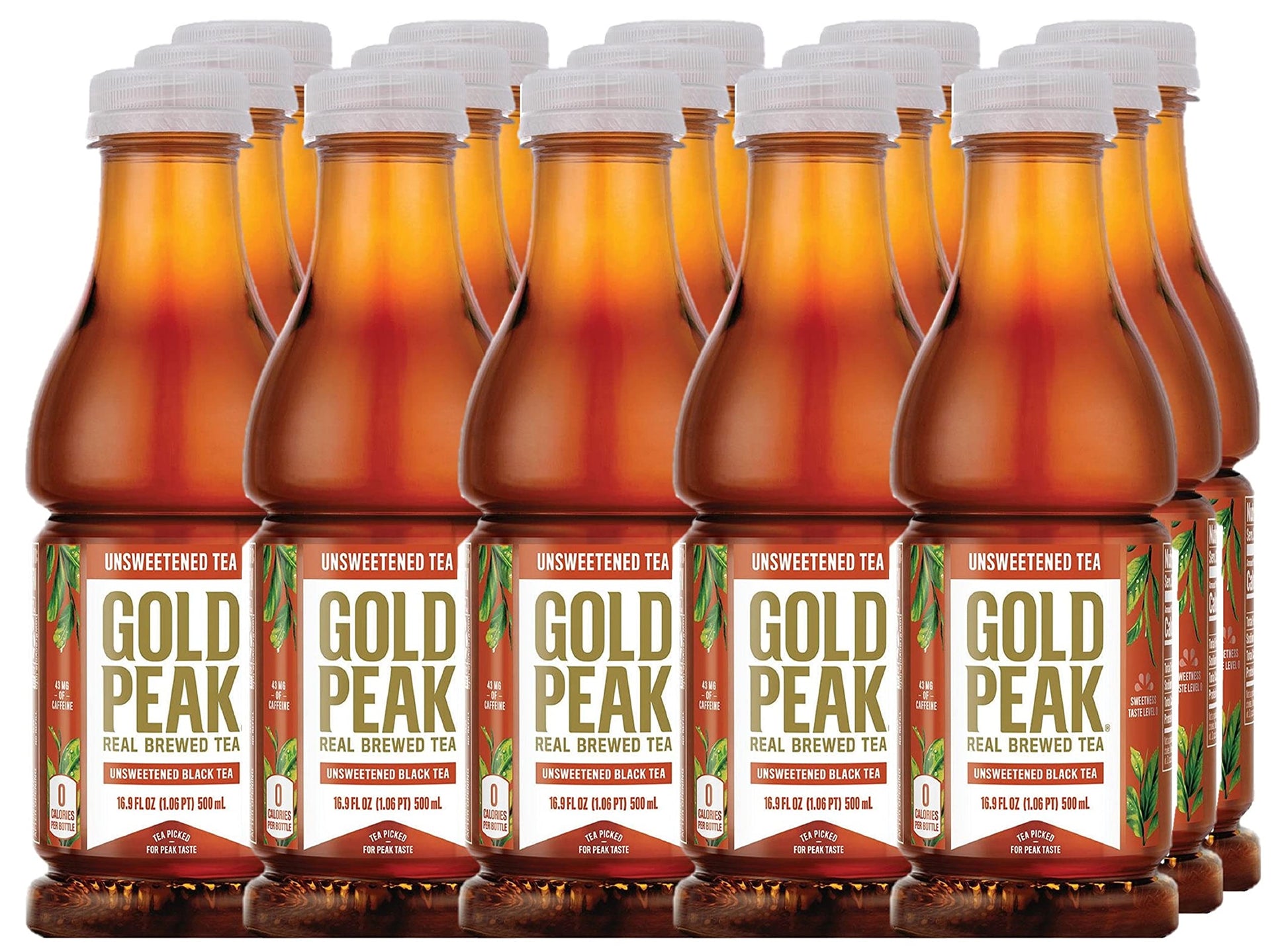 Gold Peak Unsweet Tea 16.9Oz, 15 Pack Bottles, Black Tea