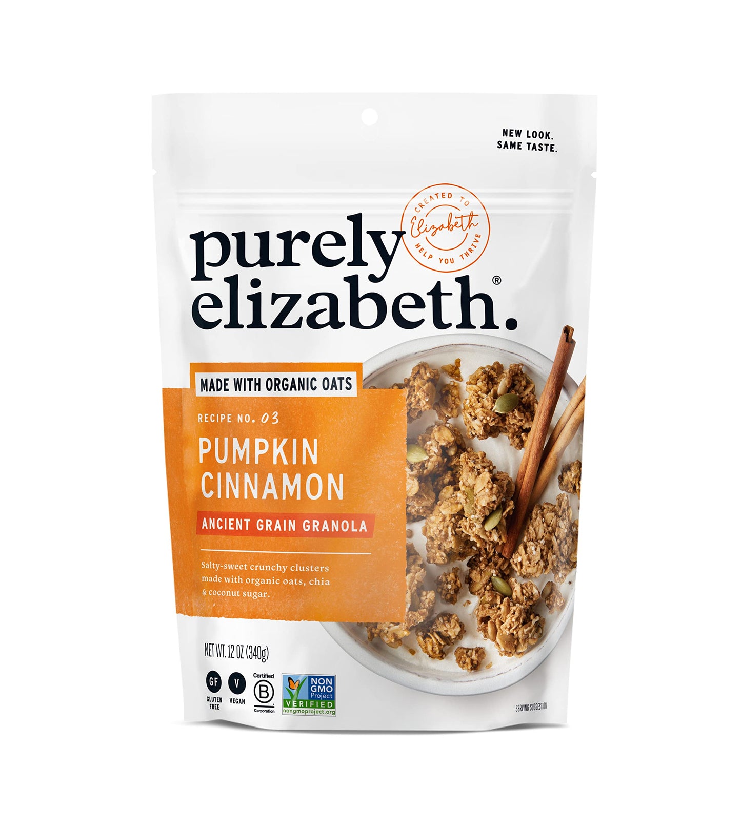 Purely Elizabeth Pumpkin Cinnamon Ancient Grain Granola 12 Ounce Bag - Single Pack