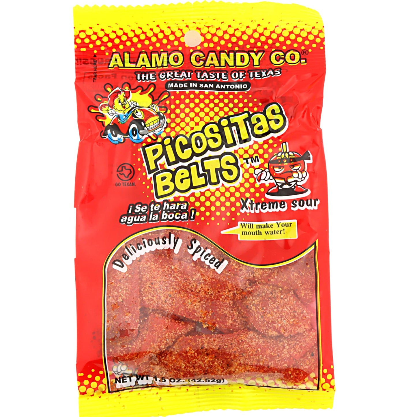 Needzo Extreme Spicy Mexican Candy, Picositas Belts With Chili Seasoning, 1.5 Ounces (Pack Of 3)