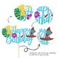 1 Pcs Moana Happy Birthday Cake Topper Glitter Palm Leaf Flower Moana Cake Pick For Tropical Hawaiian Luau Theme Baby Shower Kid