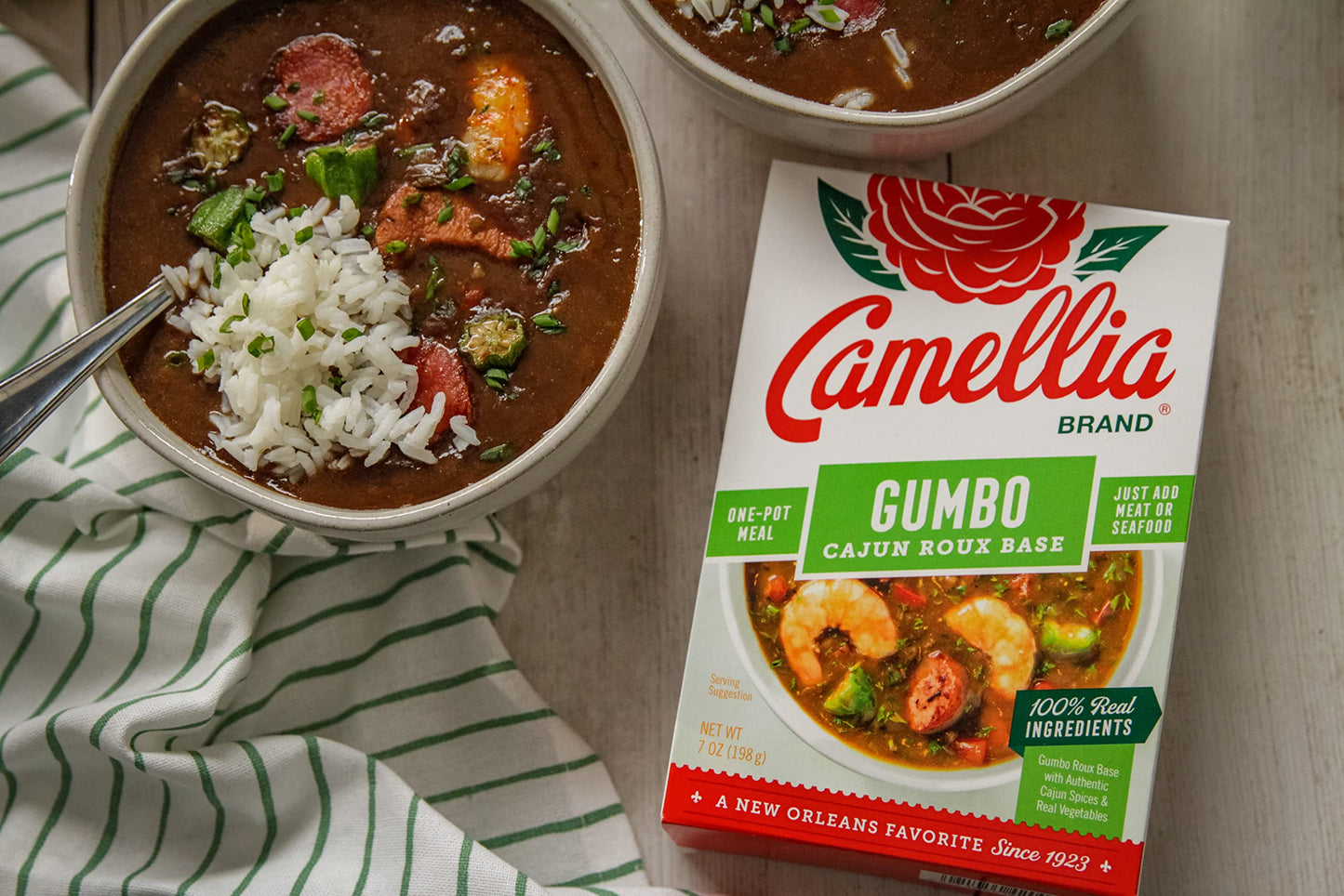 Camellia Brand Gumbo Cajun Roux Base, Authentic Louisiana Flavor (Twin Pack)