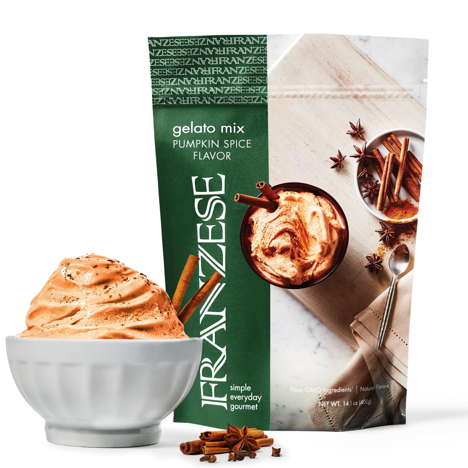 Franzese Pumpkin Spice Gelato Mix | Imported From Italy, Authentic Italian Kit | Create Homemade Gelato In Minutes, Ice-Cream Ma