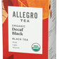 Allegro Tea, Organic Decaf Black Tea Bags, 20 ct